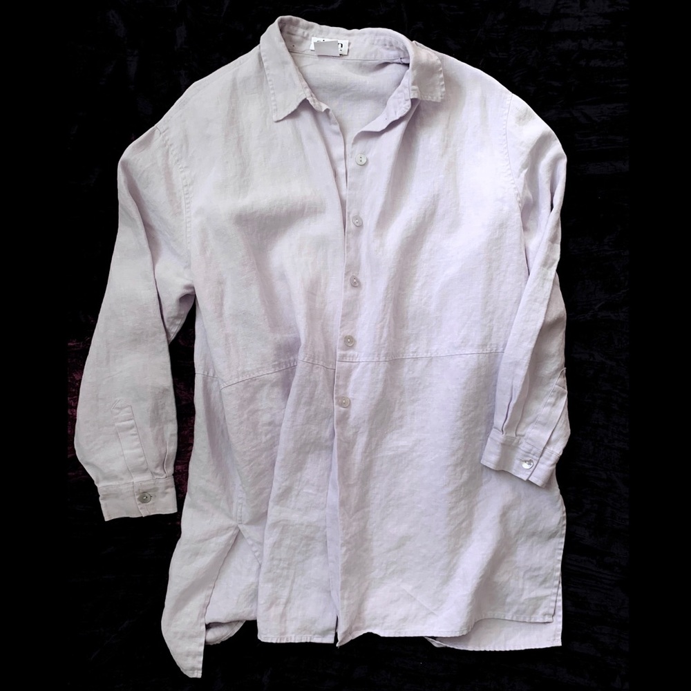 Lilac Linen Button Down Shirt